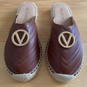 Valentino Clara slip on leather espadrilles